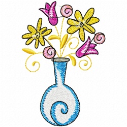 Vase For Flowers Embroidery Design 3 Vase For Flowers Embroidery Design 3